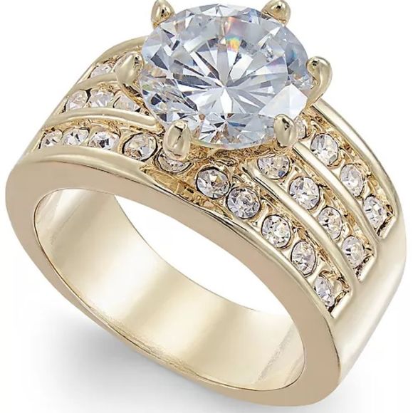 Charter Club Gold & CZ ring Sparkly Size 9 NWOT - Picture 1 of 8